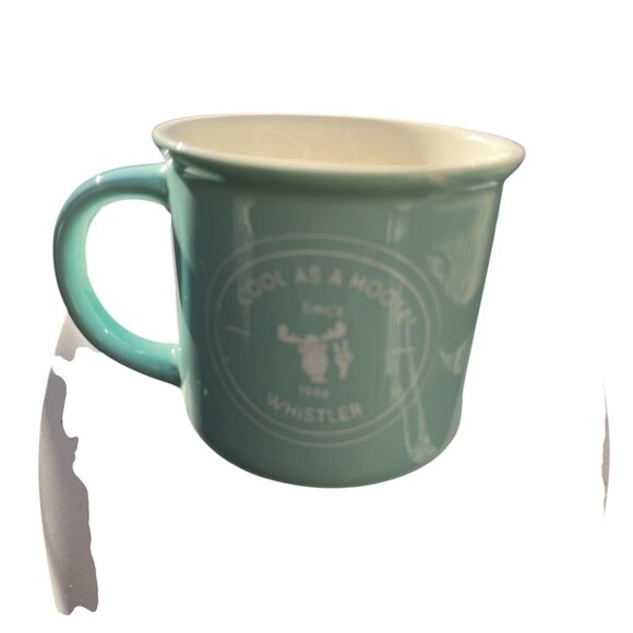 MUG 'Cool As A Moose ' Since 1986 Whistler BC Teal Coffee Tea Cup Ceramic 12 oz - Picture 4 of 8